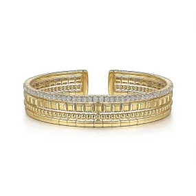 1.04ctw Bujukan Diamond Stackable Bangle, 6.25" - Yellow Gold