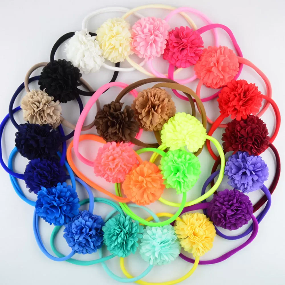 10PCS  About 33cm Nylon Baby Headbands Run-Resistant Headbands Wholesale nylon elastic one size fits all Stretchy Baby Headbands DIY Baby Headbands color 23