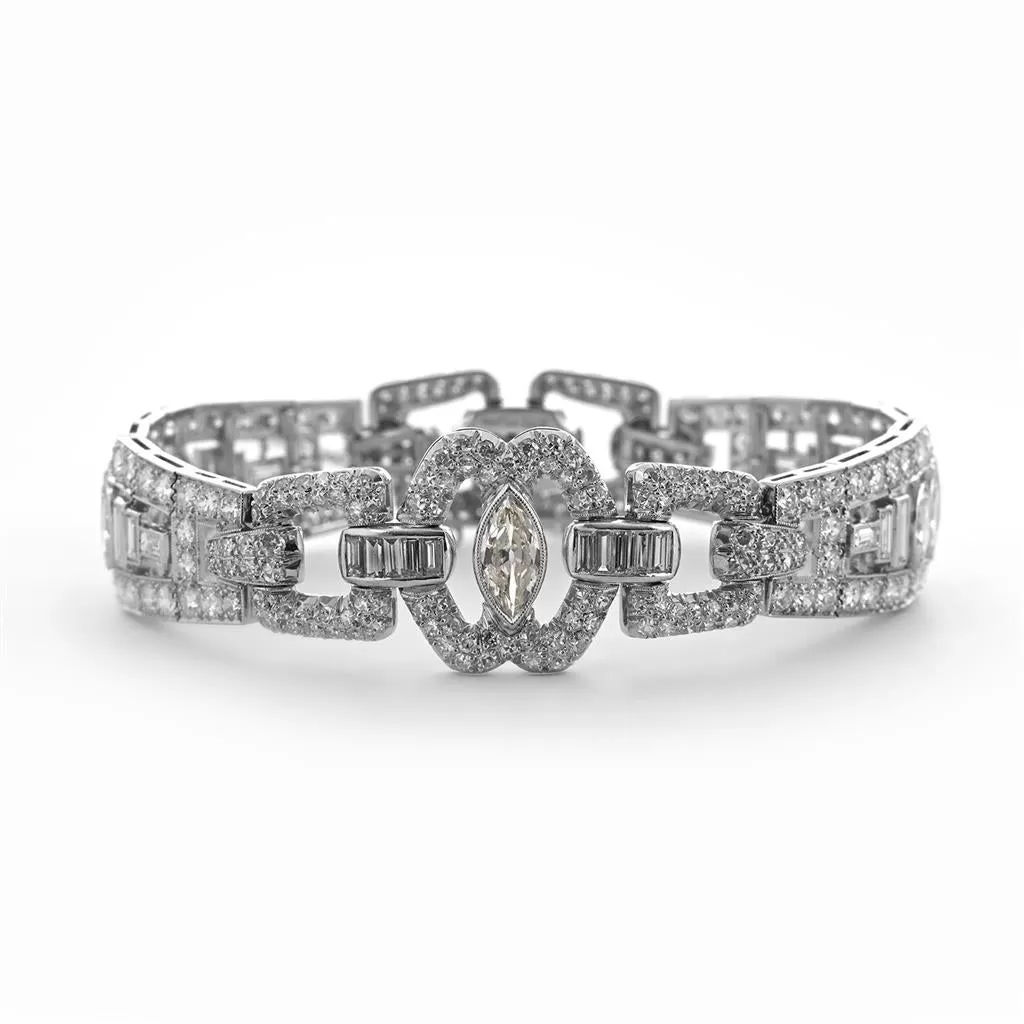 12.56ct Marquise Diamond Statement Bracelet