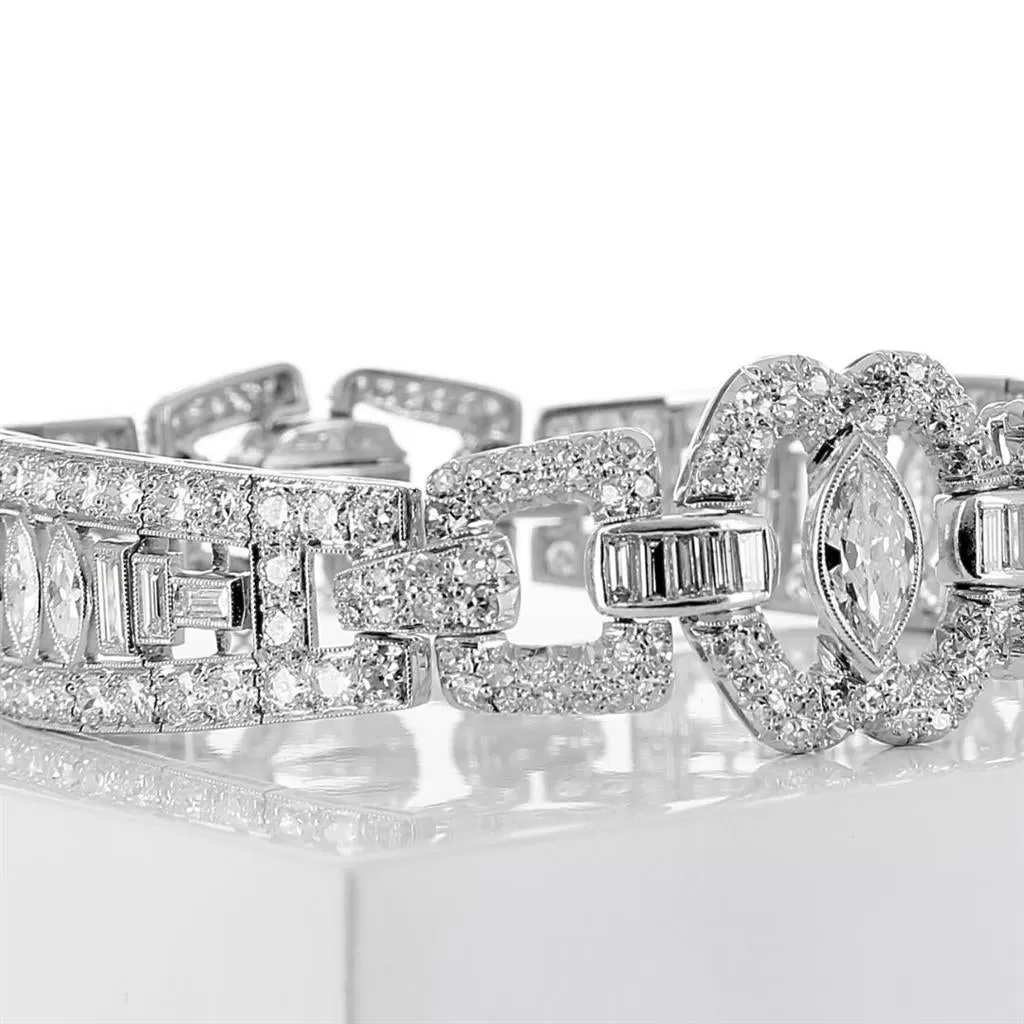 12.56ct Marquise Diamond Statement Bracelet