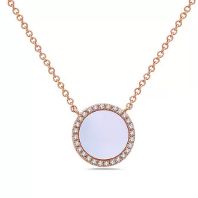 14k Mother of Pearl Disc Pendant