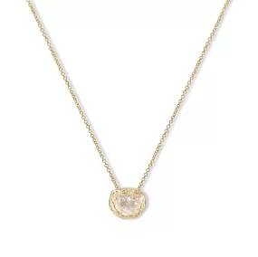 18K Diamond Half Moon Slider Necklace