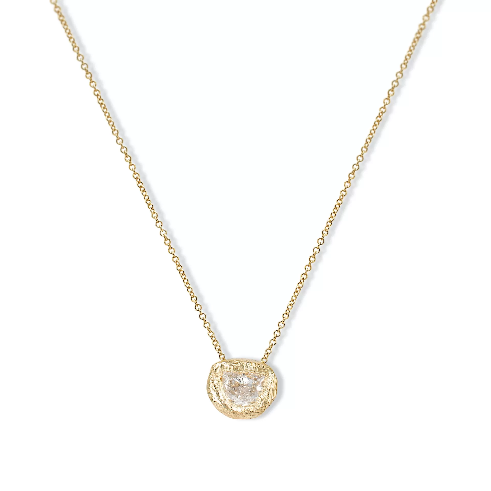 18K Diamond Half Moon Slider Necklace