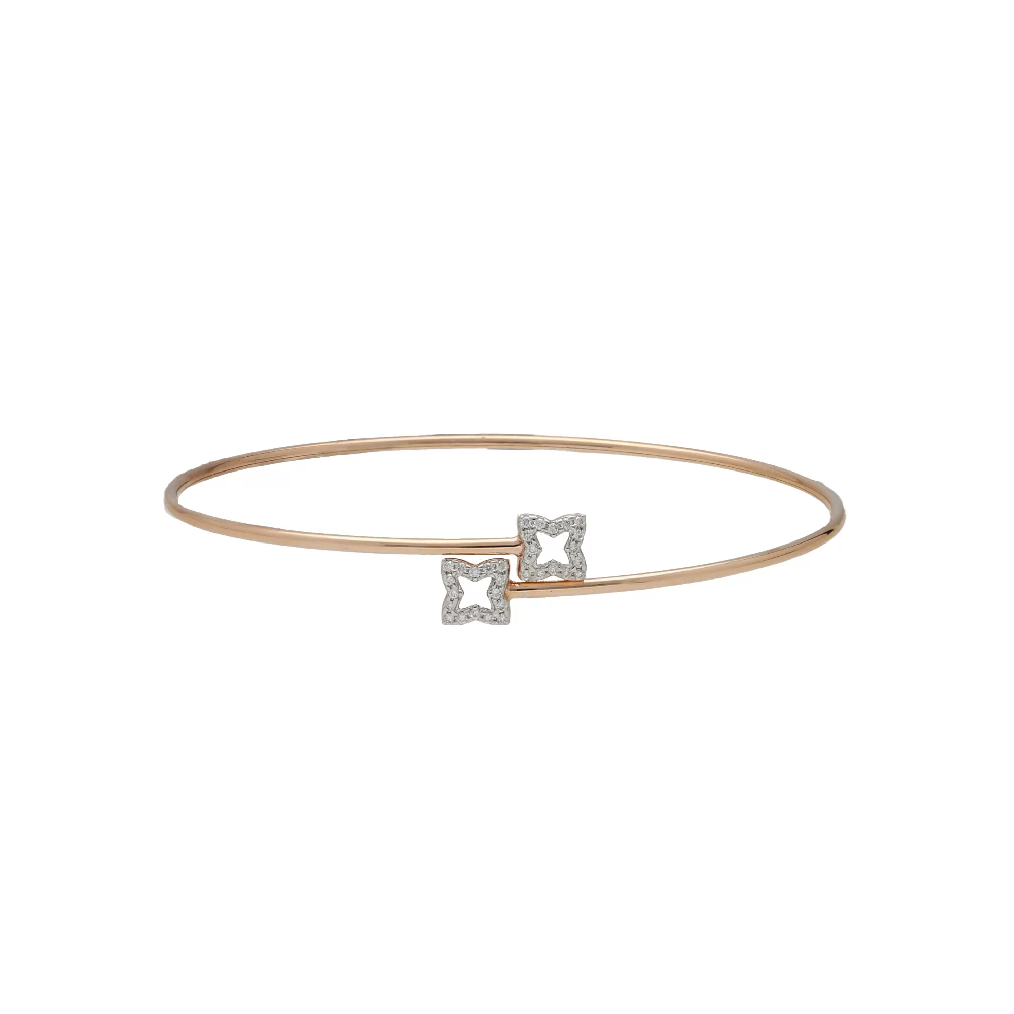 18K Rose Gold & 0.12 Carat Diamond Bangle (3.7gm)