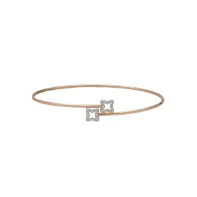 18K Rose Gold & 0.12 Carat Diamond Bangle (3.7gm)