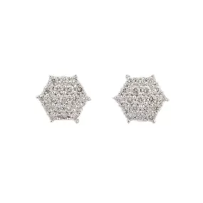 18K White Gold Diamond Studs Earrings