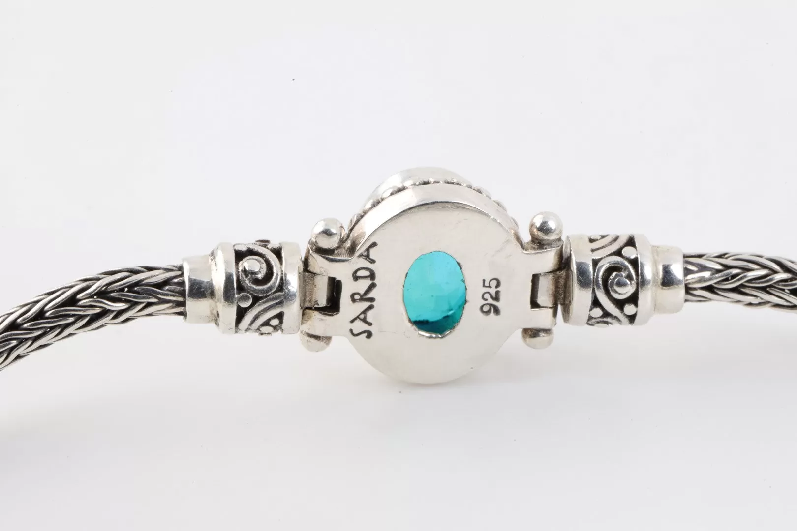 7.5" Sarda 925 Silver Blue Quartz Toggle Bracelet (14.12g.)