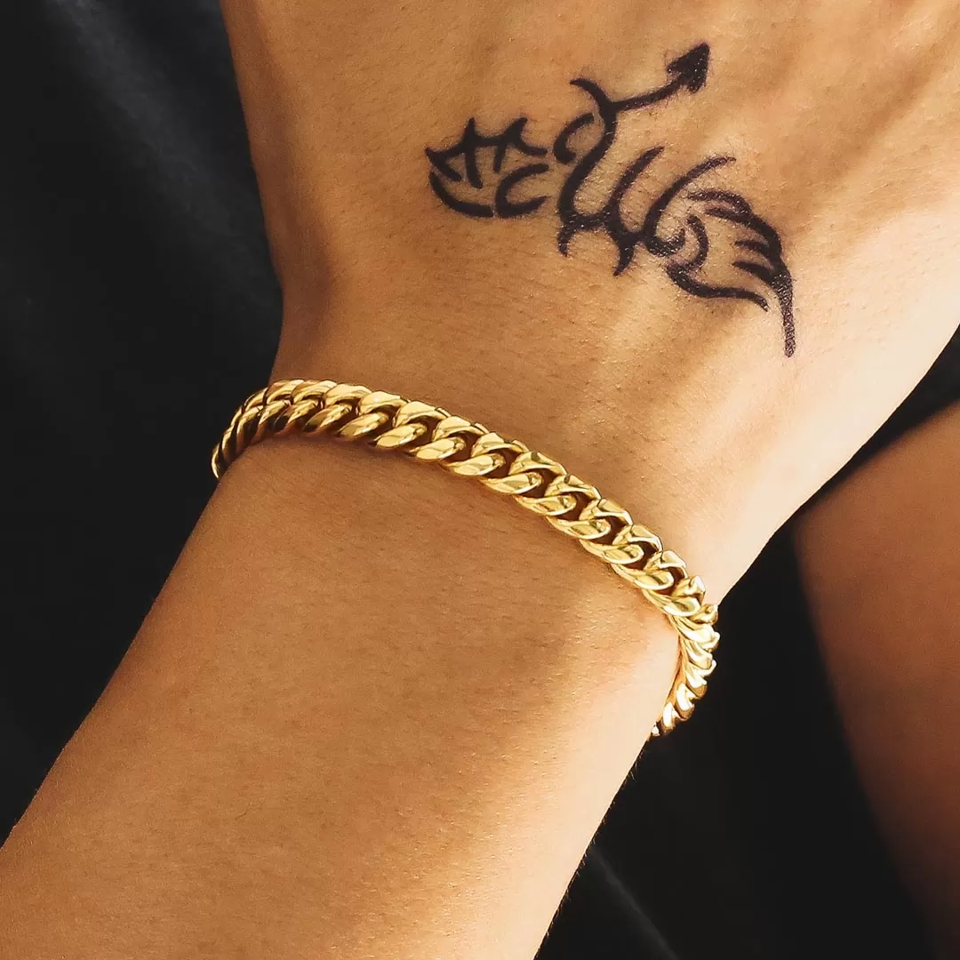 8mm Miami Cuban Link Bracelet in 18K Gold KRKC