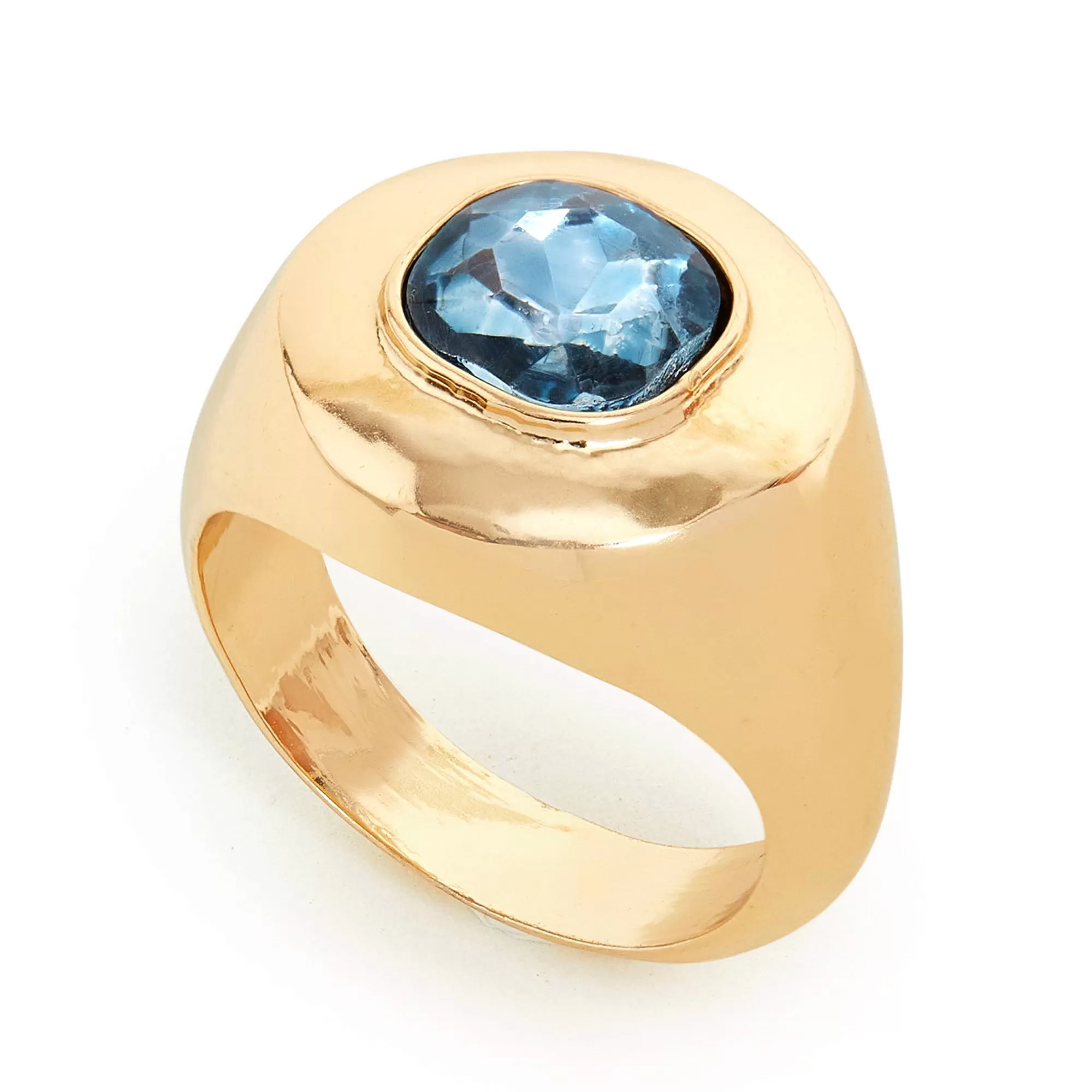 Accessorize London Women's Blue Chunky Gem Ring-Medium