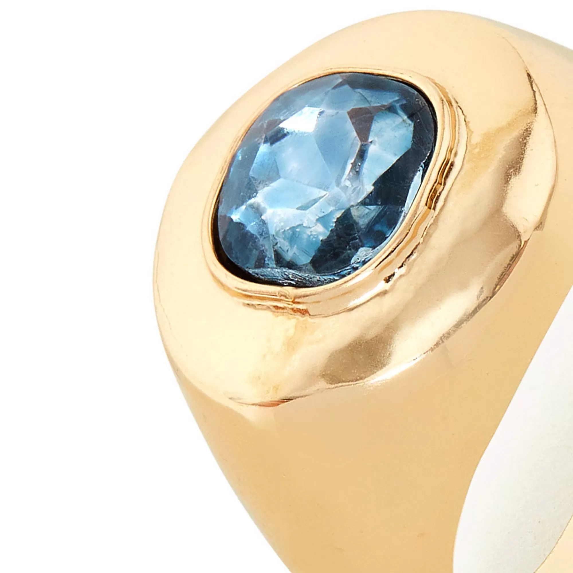 Accessorize London Women's Blue Chunky Gem Ring-Medium