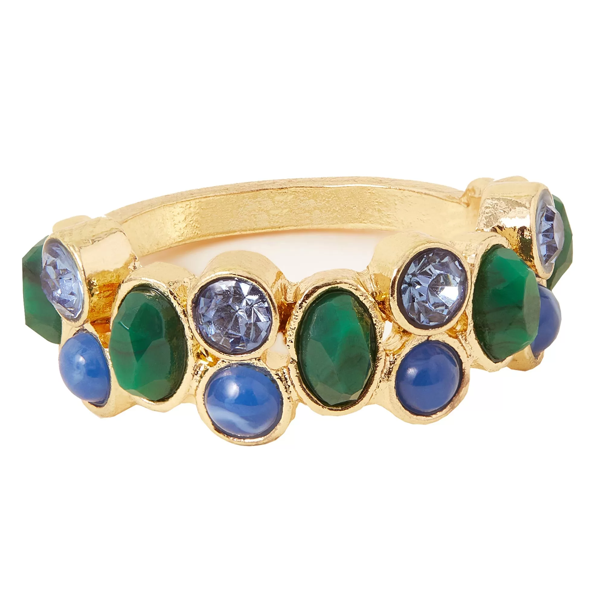 Accessorize London Women's Eclectic Gem And Stone Ring Green-Medium