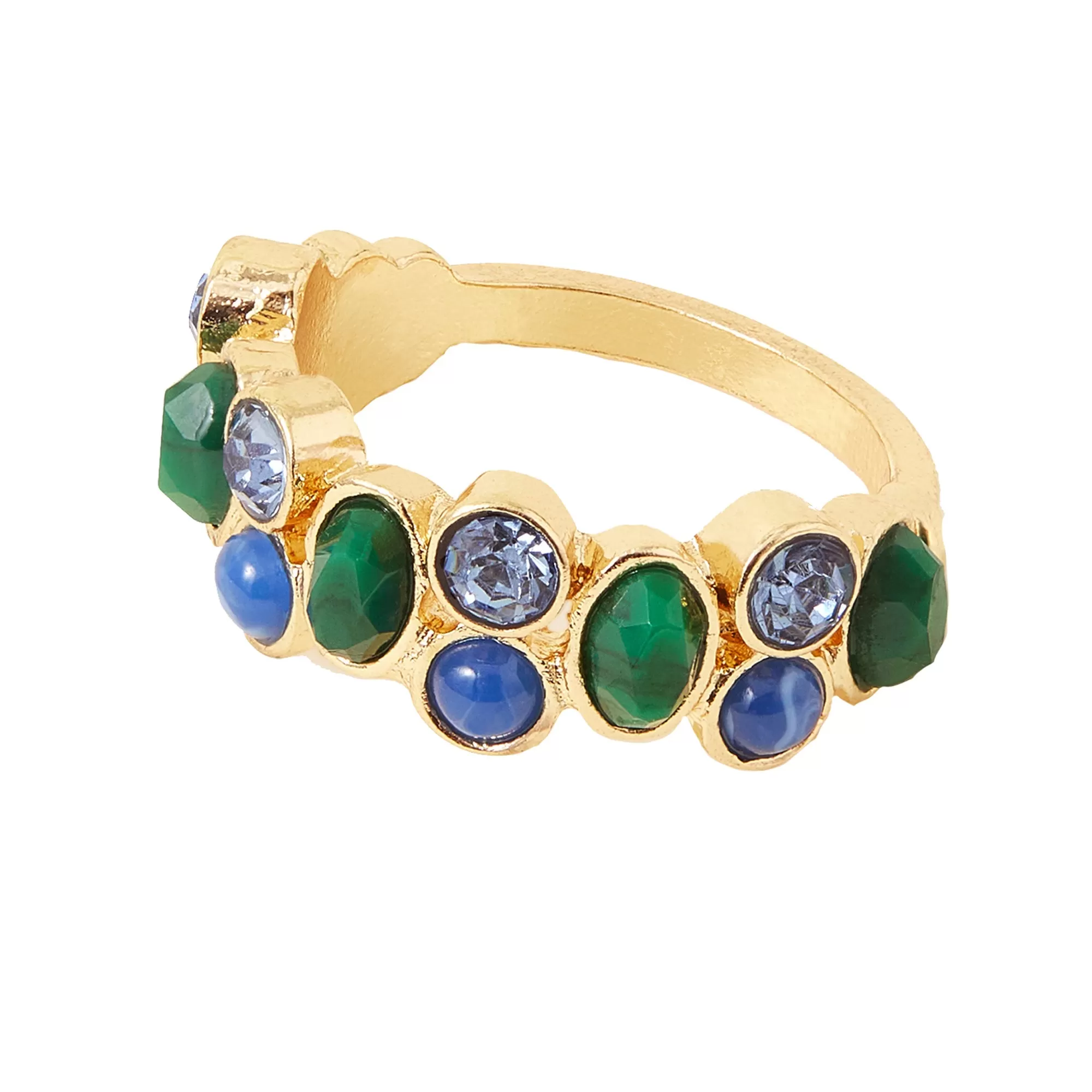 Accessorize London Women's Eclectic Gem And Stone Ring Green-Medium