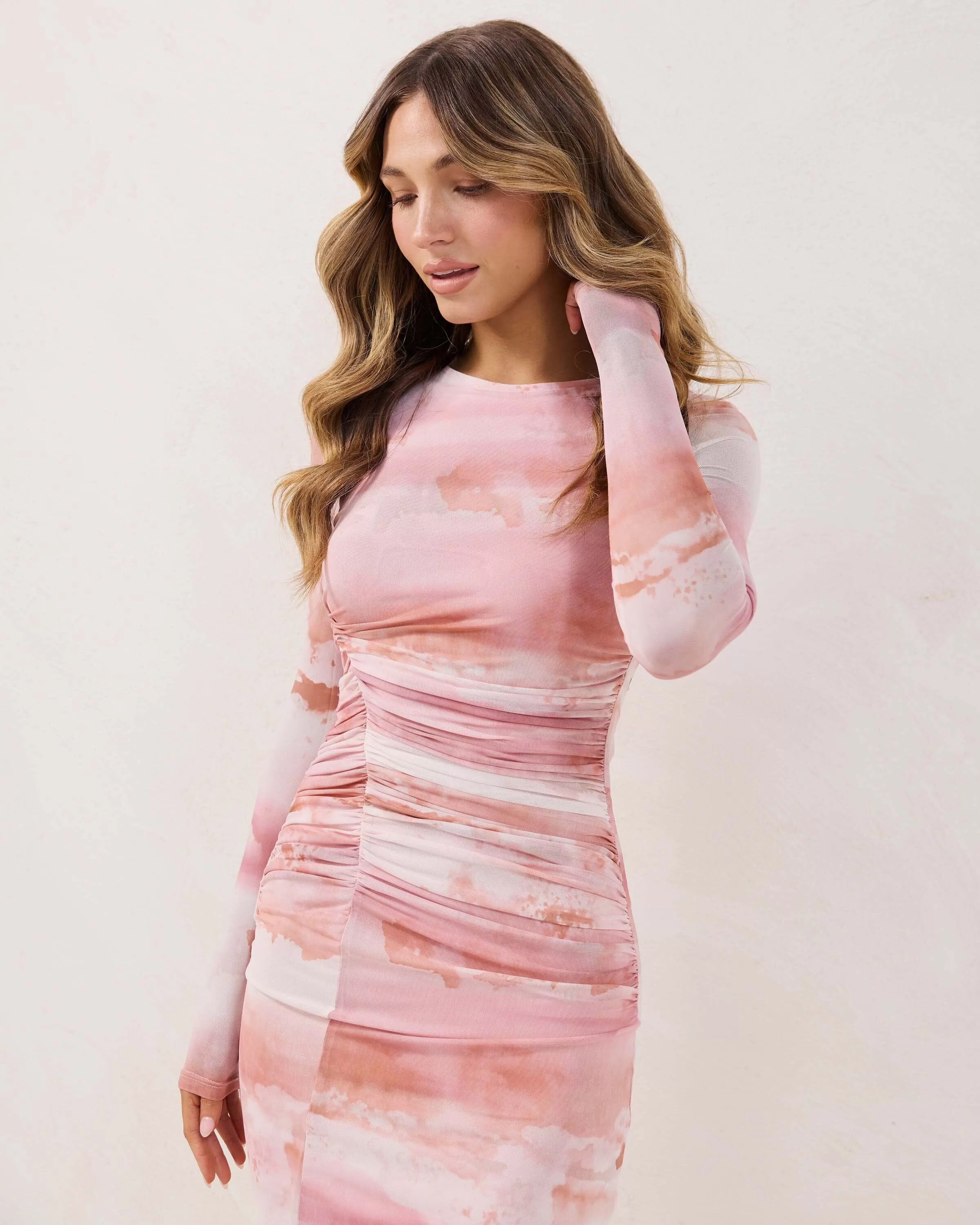 Addie Dress-Pink Print