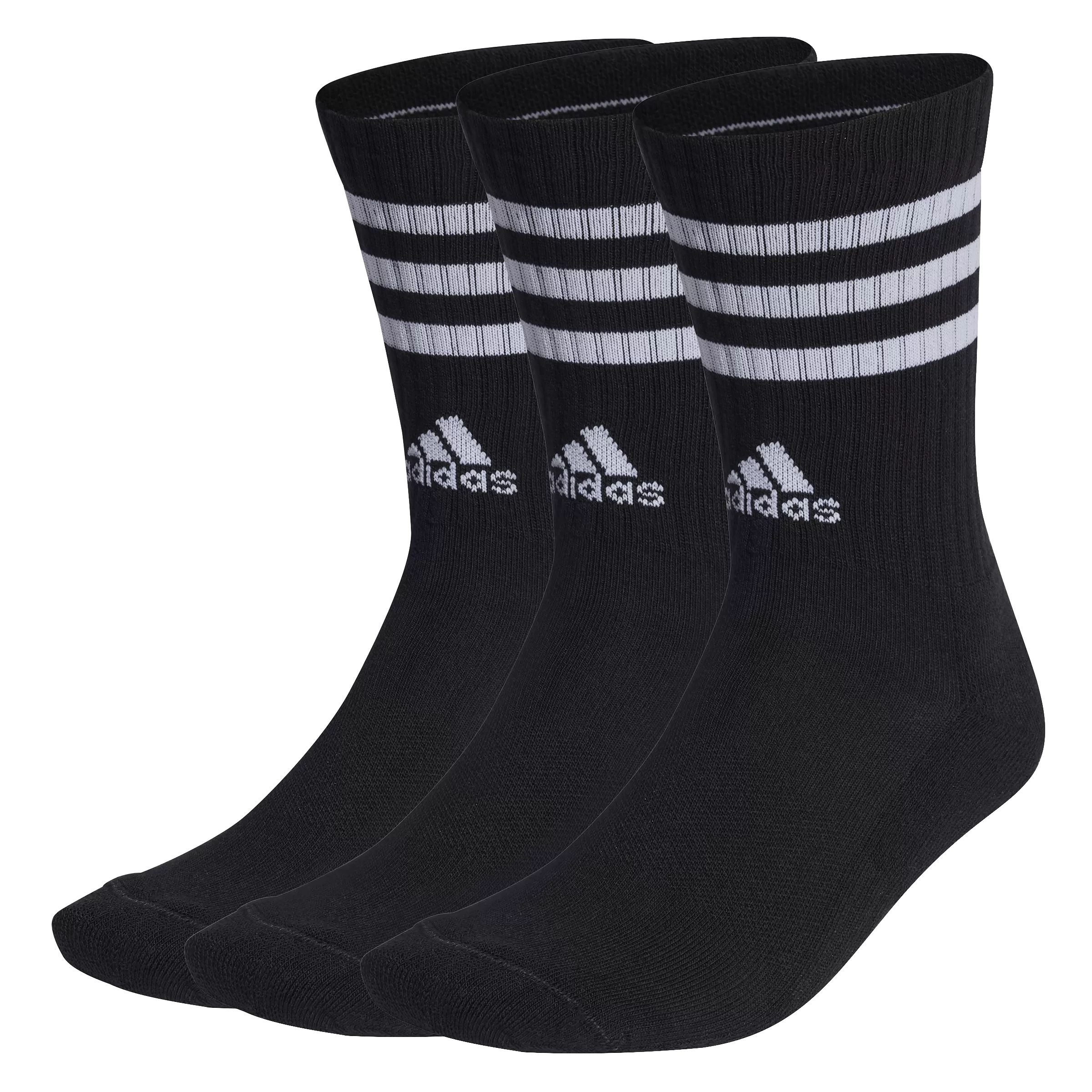 Adidas 3-Stripes Cushioned Crew Socks 3 Pairs - Black/White