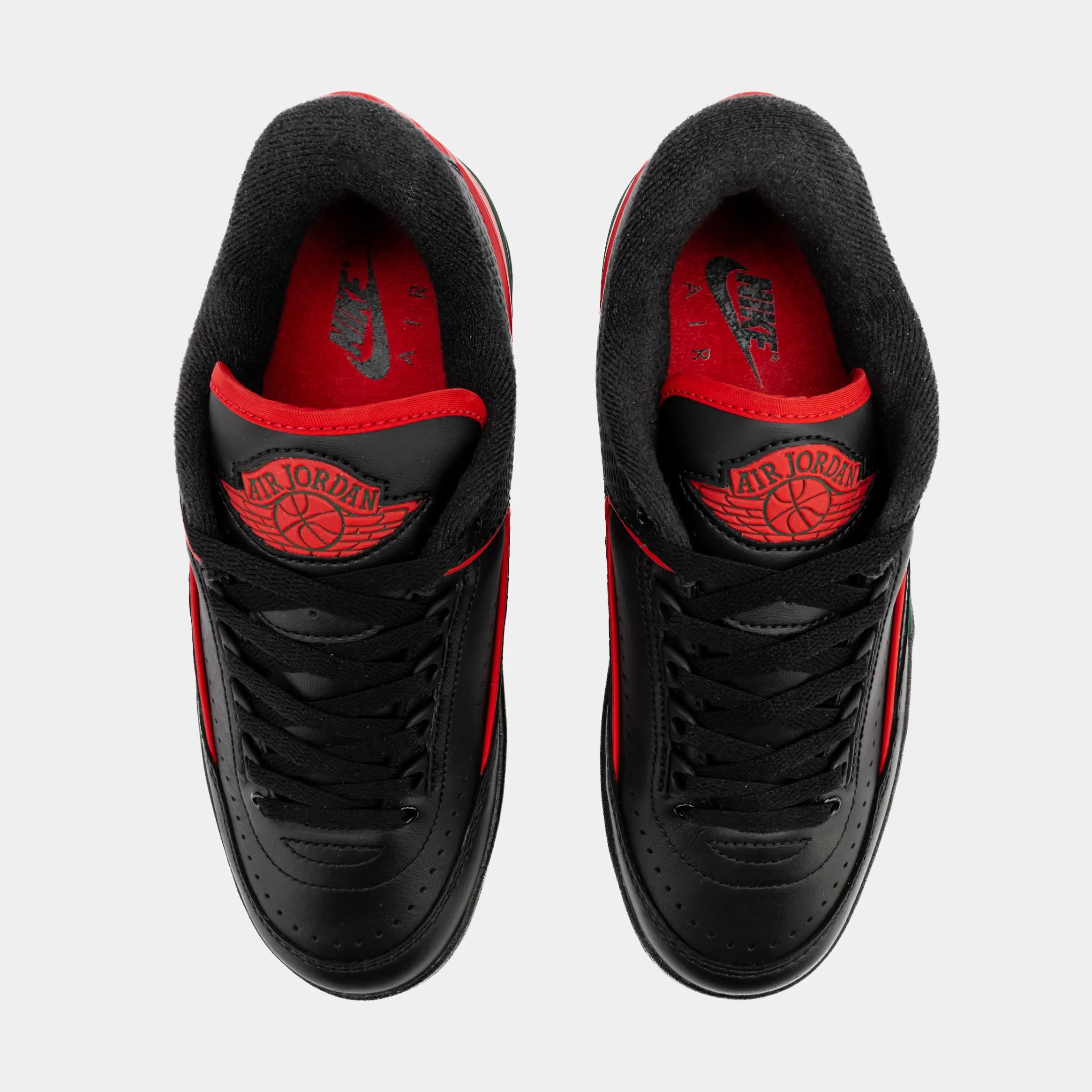 Air Jordan 2 Retro Low Christmas Grade School Lifestyle Shoes (Black/Fire Red/Cement Grey) Free Shipping