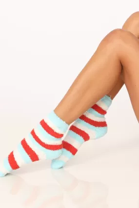 ALAMAE Fuzzy Striped Socks