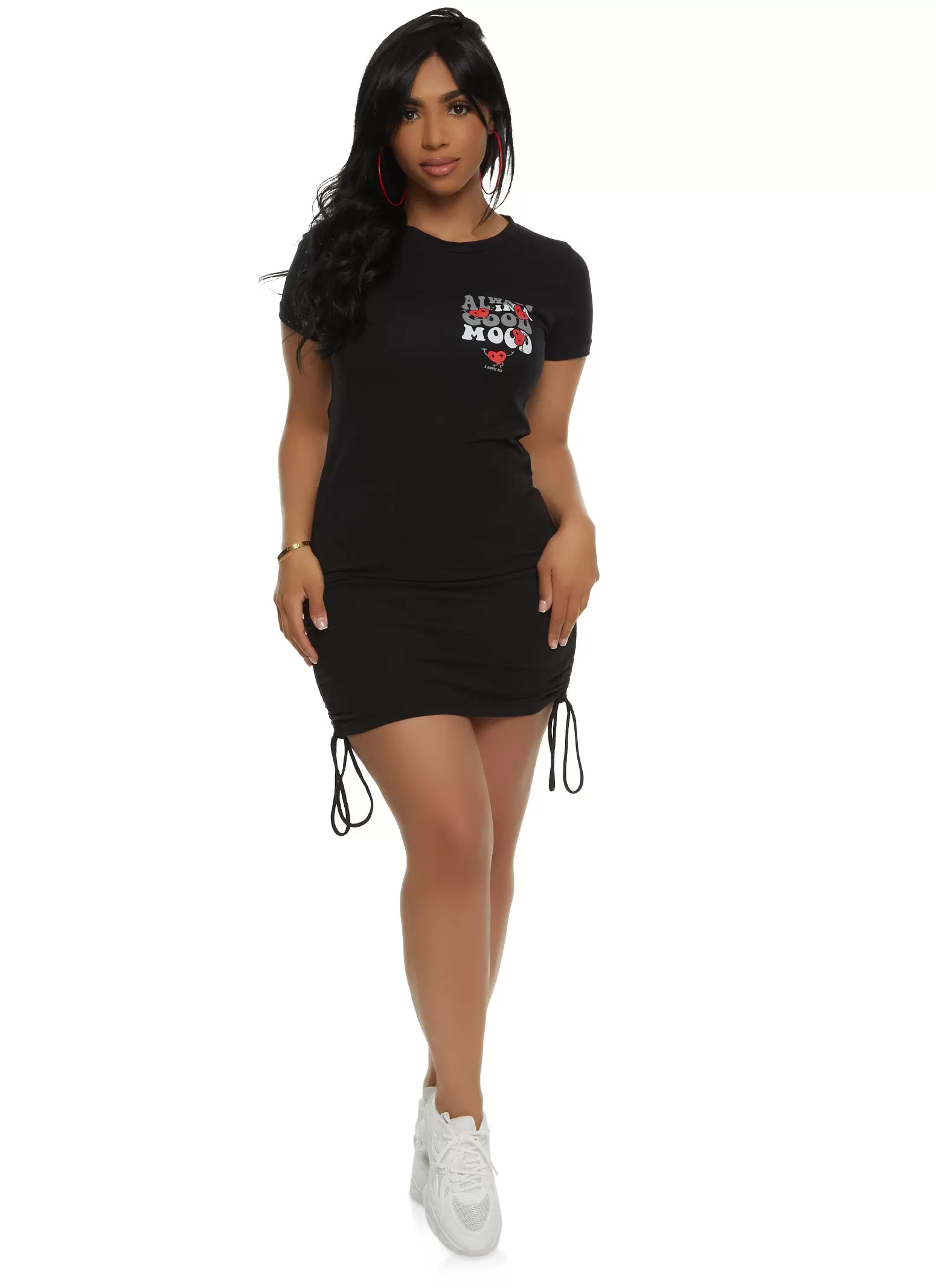 Always In A Good Mood Graphic T Shirt Dress