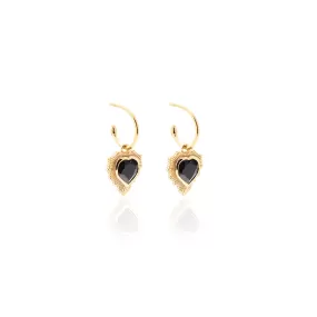 Amour / Hoop Earrings / Black   Gold