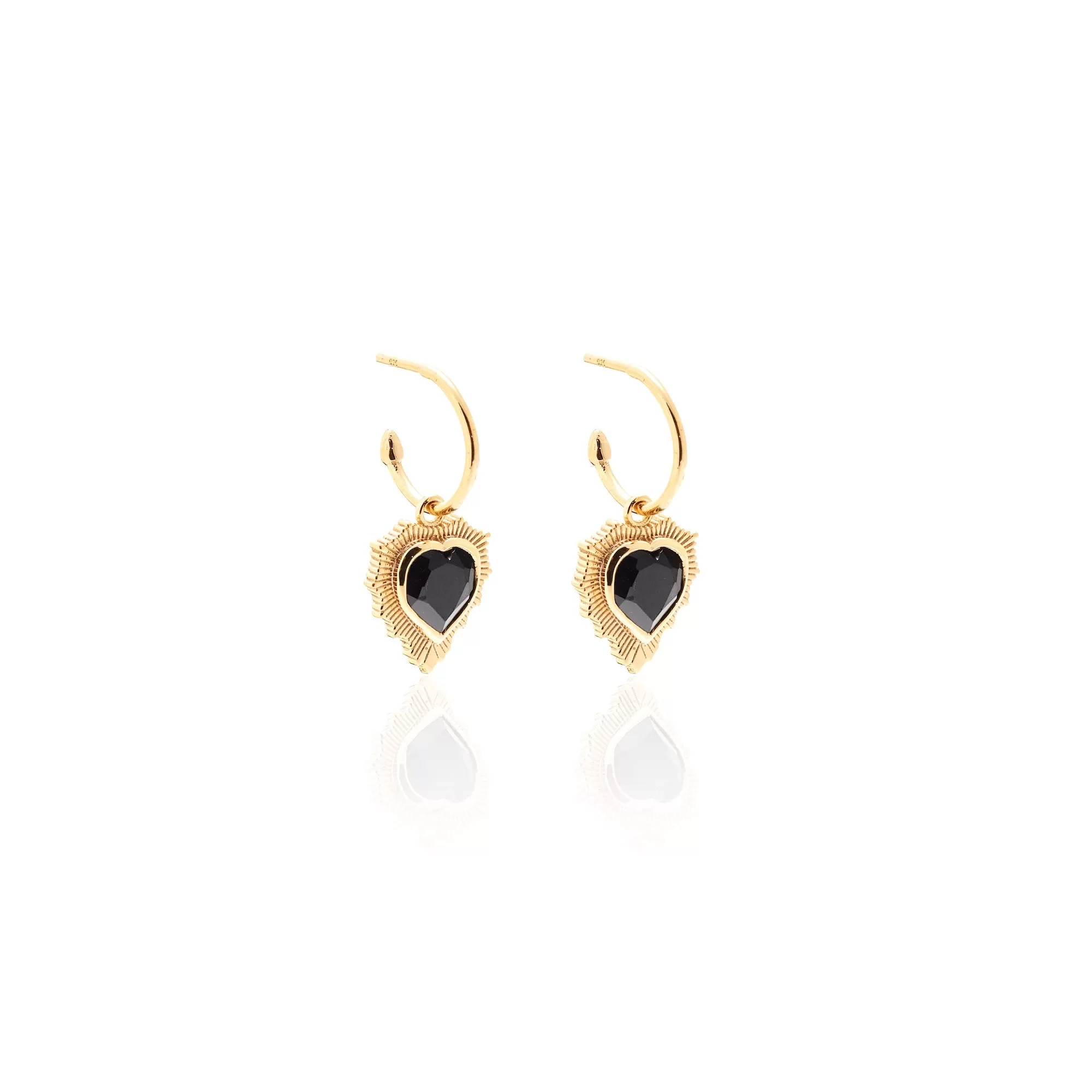 Amour / Hoop Earrings / Black   Gold