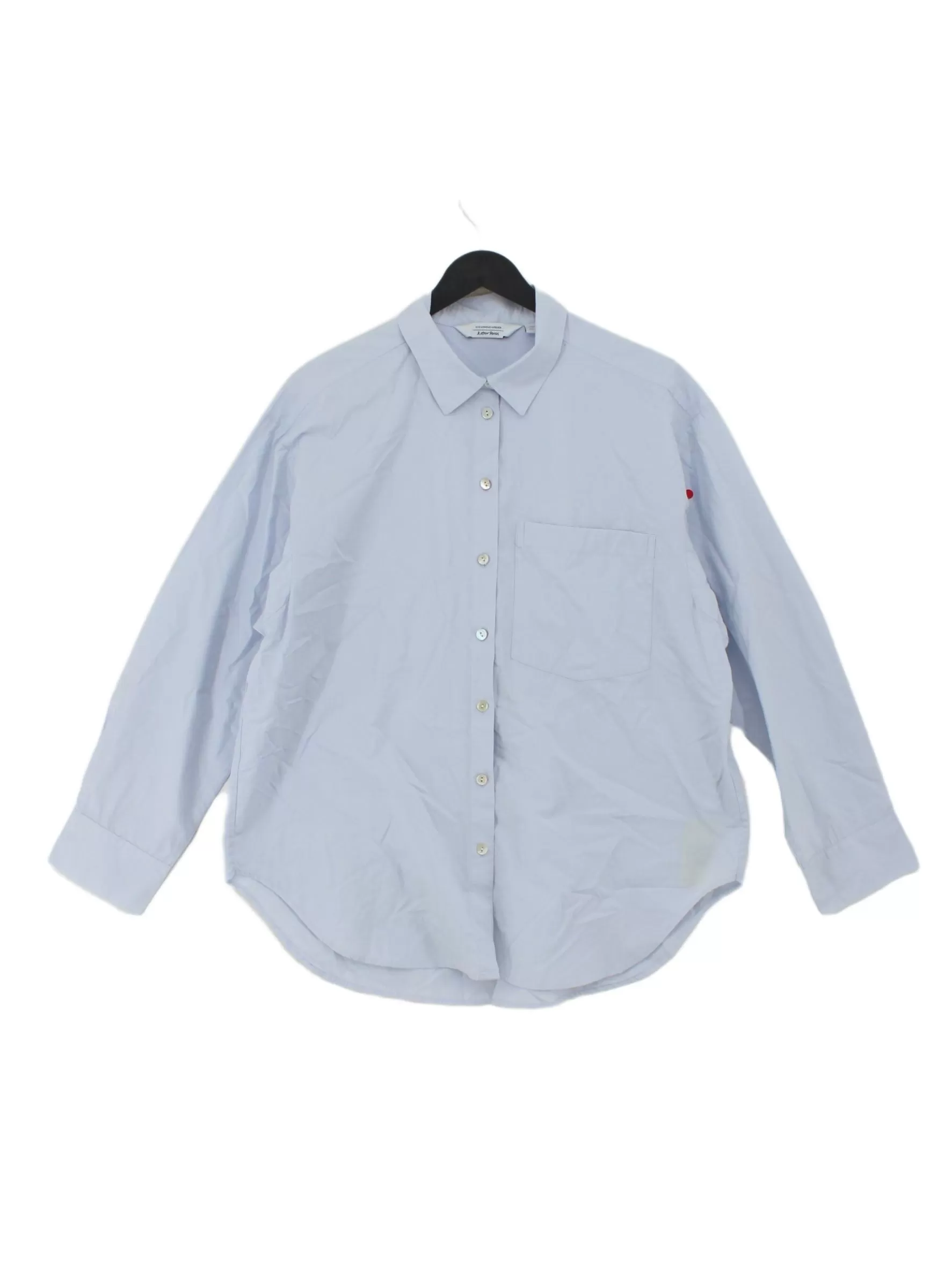 & Other Stories Men's Shirt S Blue 100% Cotton