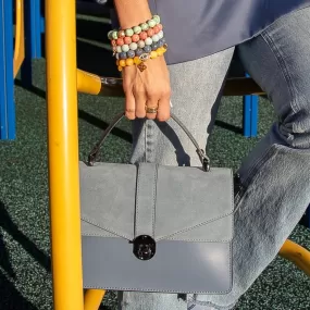 Angelina Blue Leather Handbag