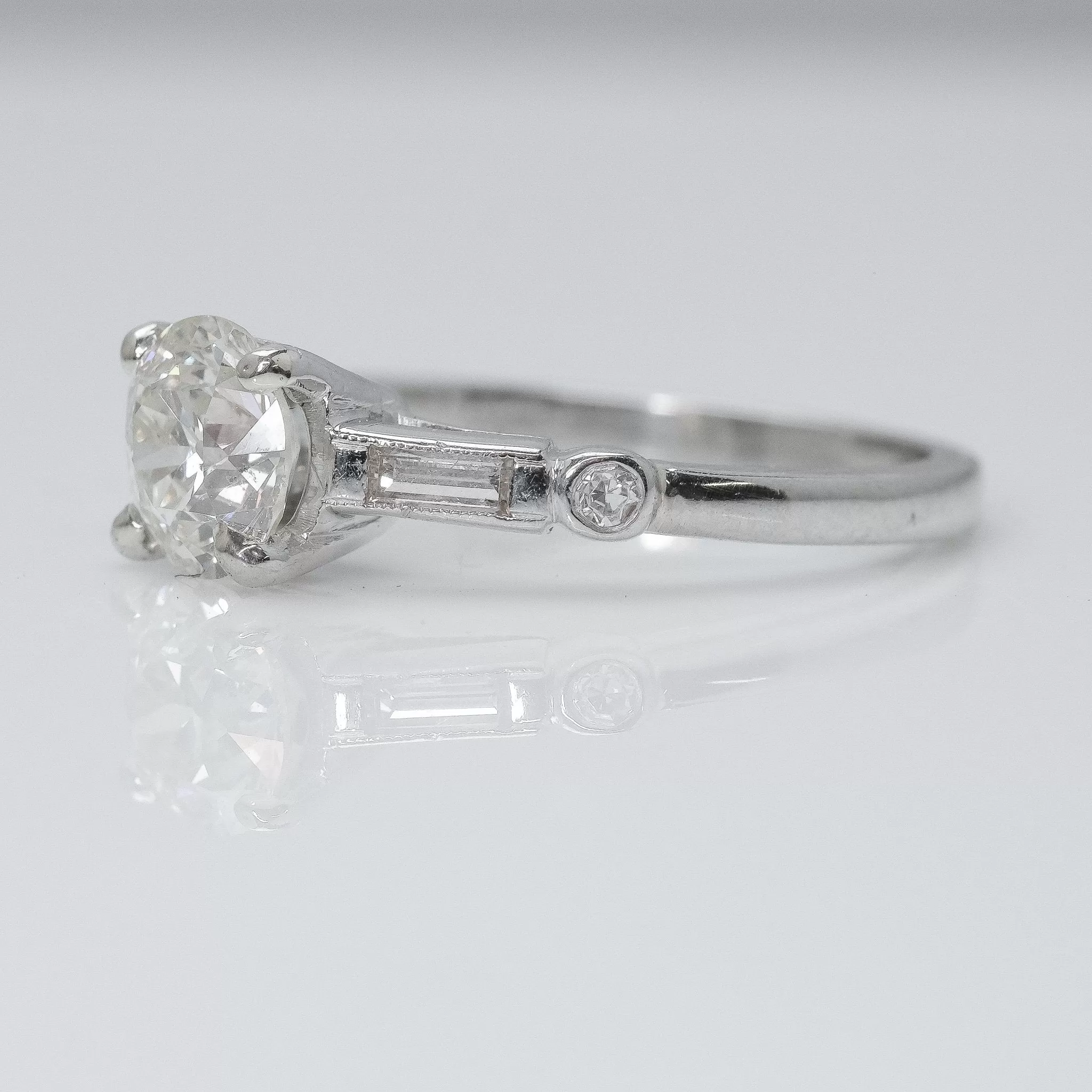 Art Deco Platinum Diamond Solitaire Ring