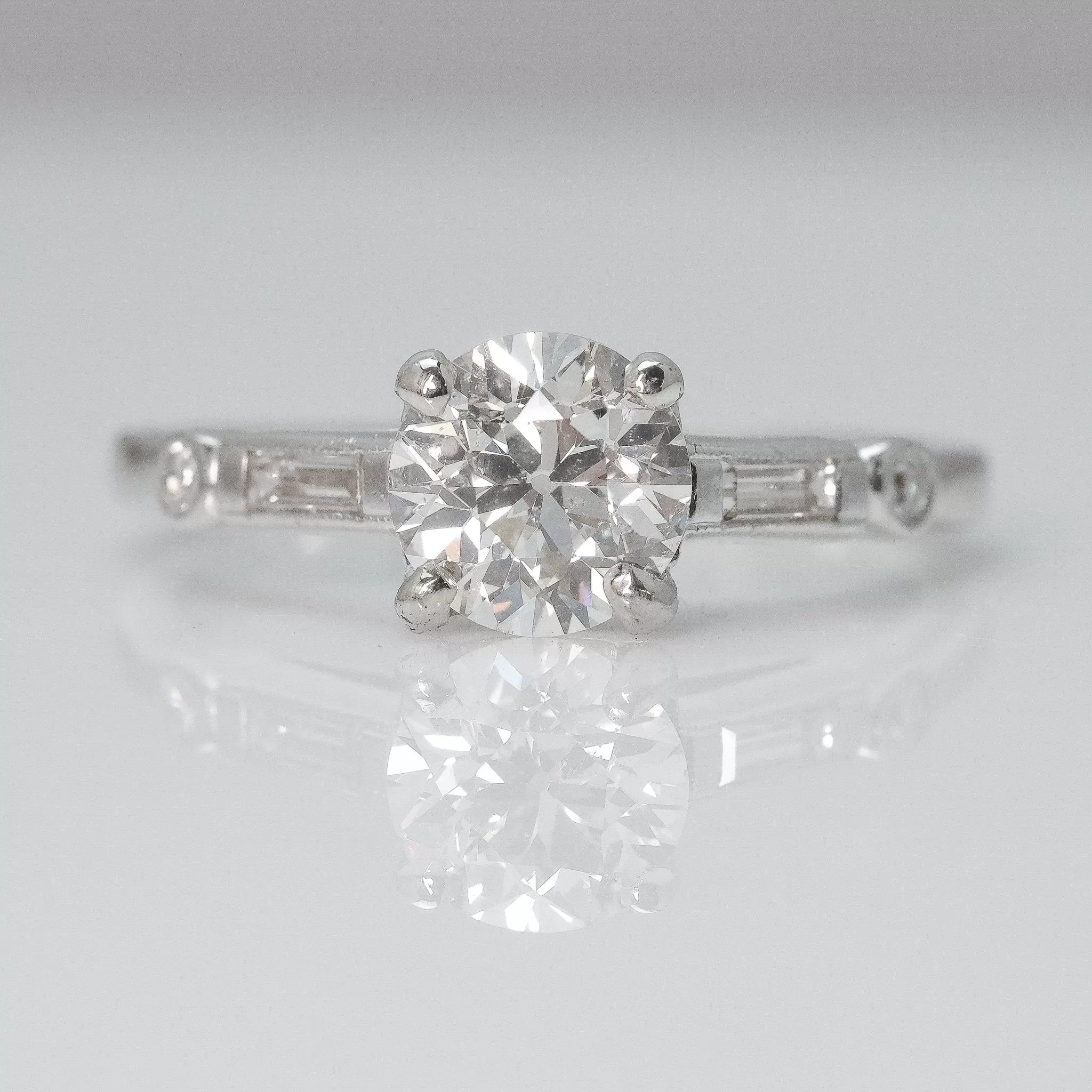 Art Deco Platinum Diamond Solitaire Ring