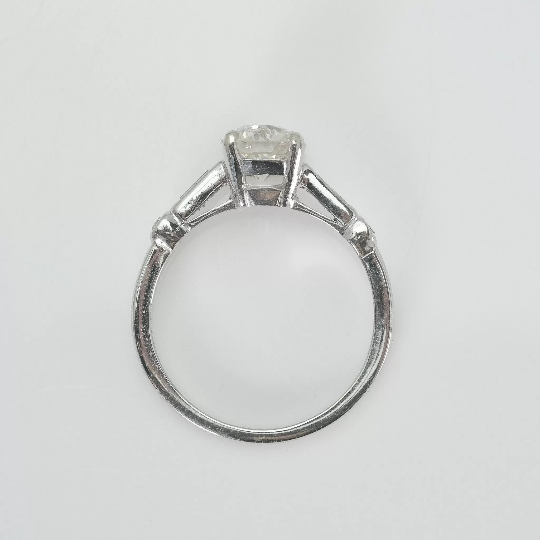 Art Deco Platinum Diamond Solitaire Ring