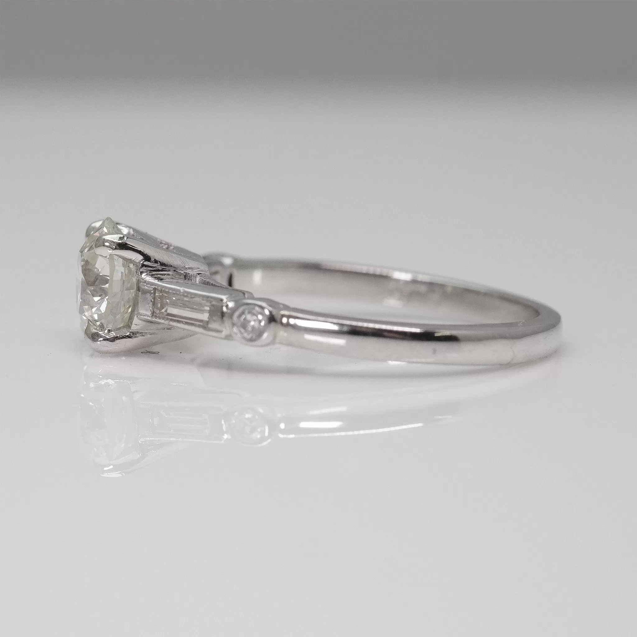 Art Deco Platinum Diamond Solitaire Ring