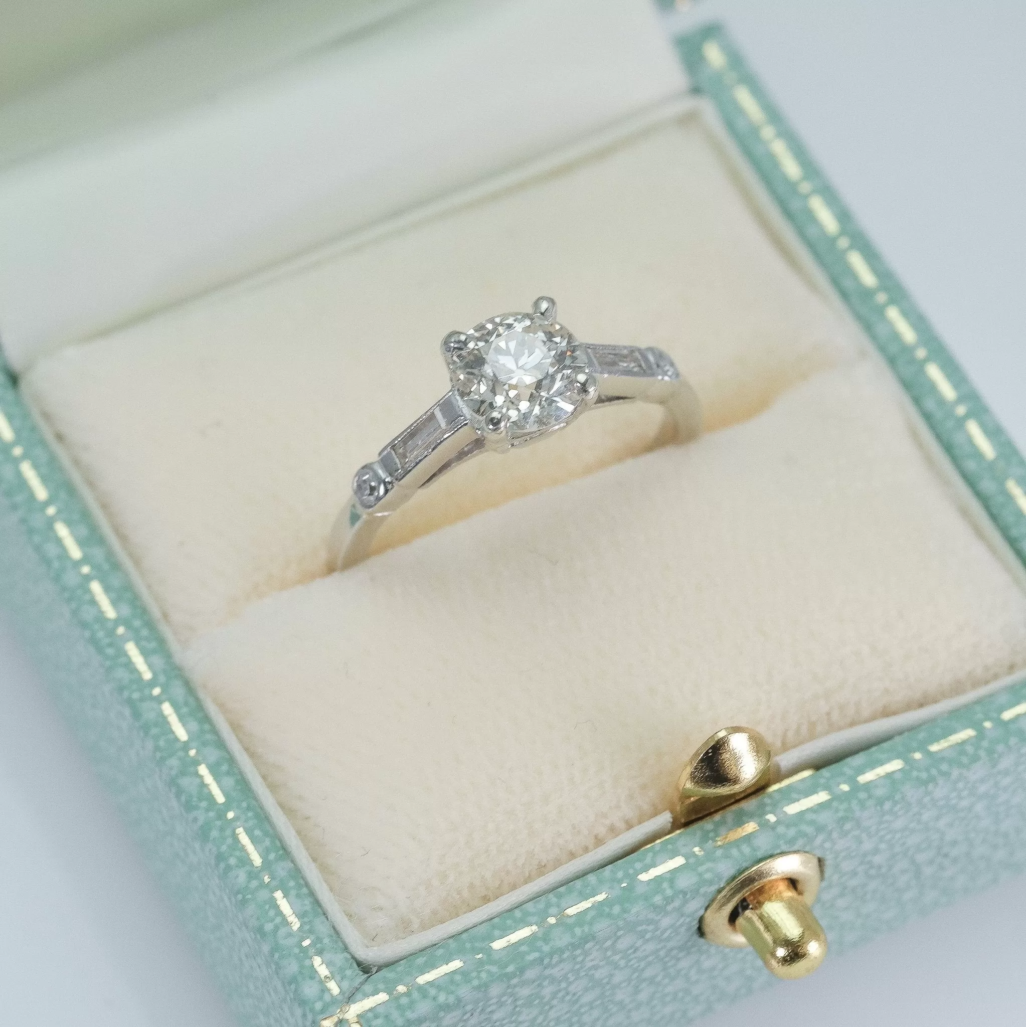 Art Deco Platinum Diamond Solitaire Ring