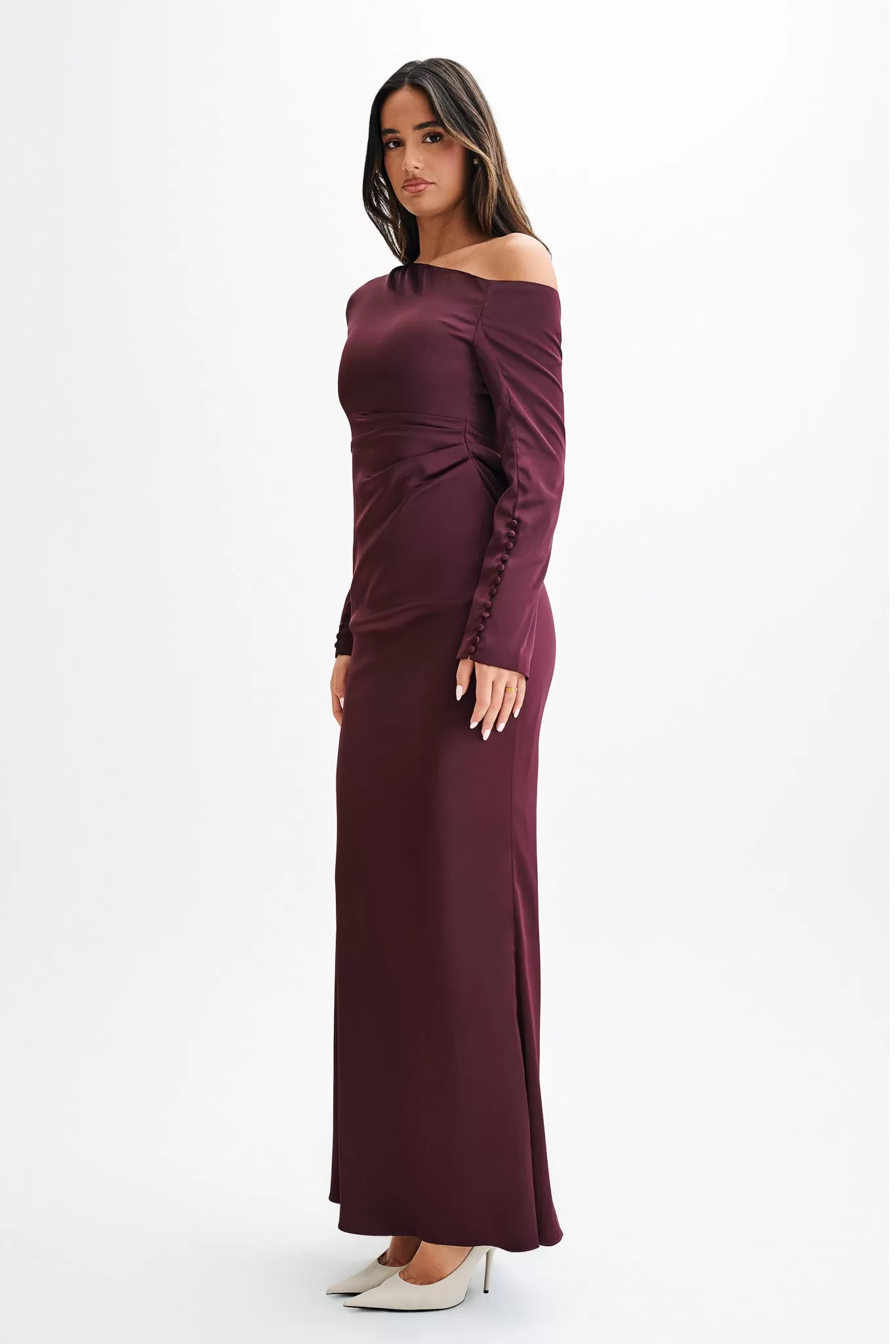 Avery Long Sleeve Maxi Dress - Plum