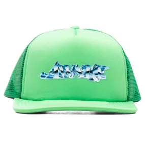 Awake Chrome Trucker Hat - Lime