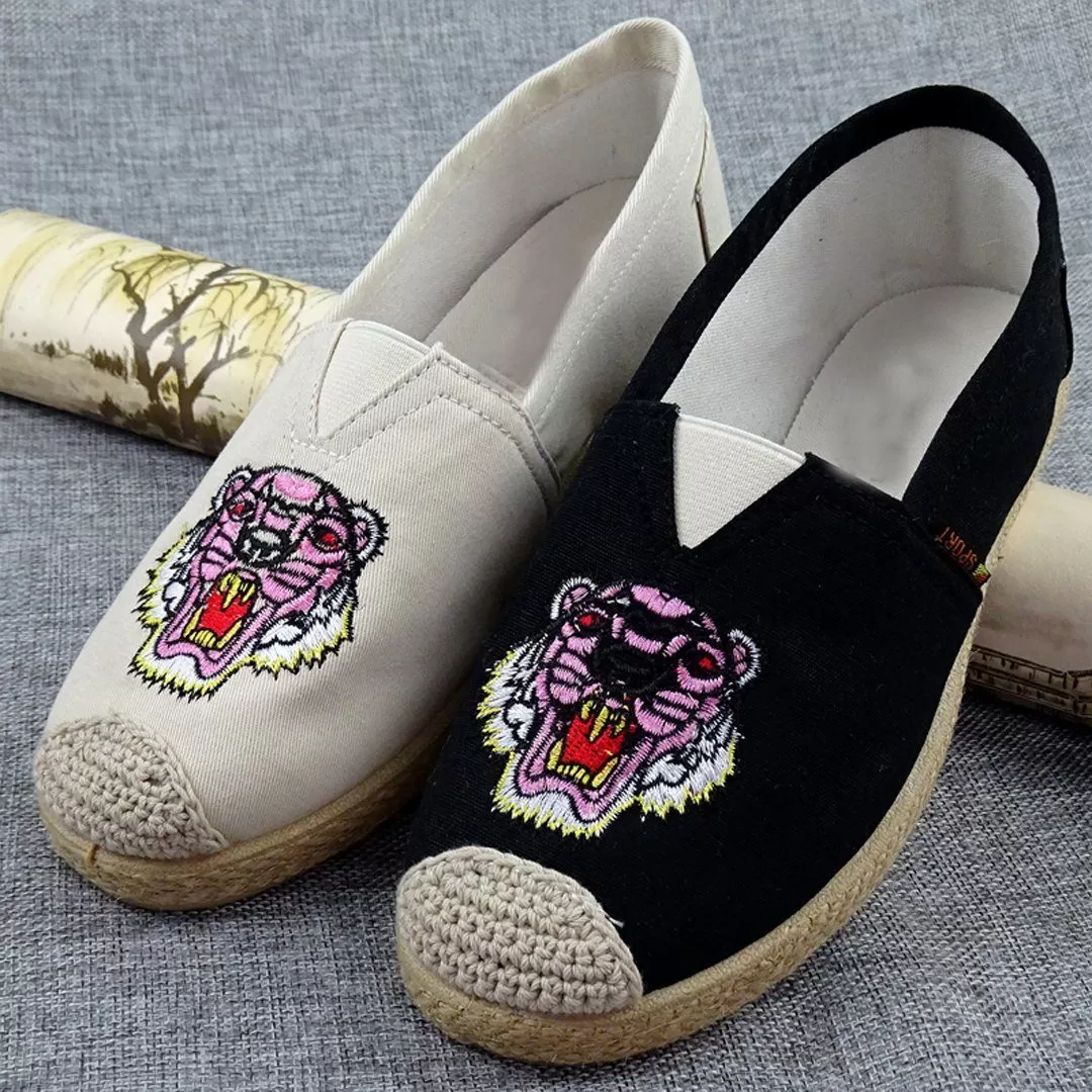 Babakud Embroidery Casual Cloth Paneled Flats Shoes