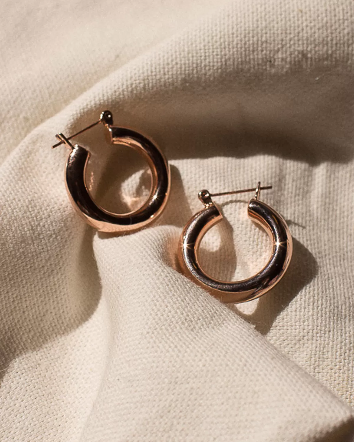 Baby Amalfi Tube Hoops- Rose Gold