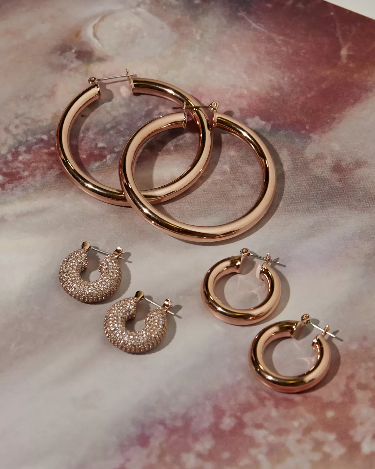 Baby Amalfi Tube Hoops- Rose Gold