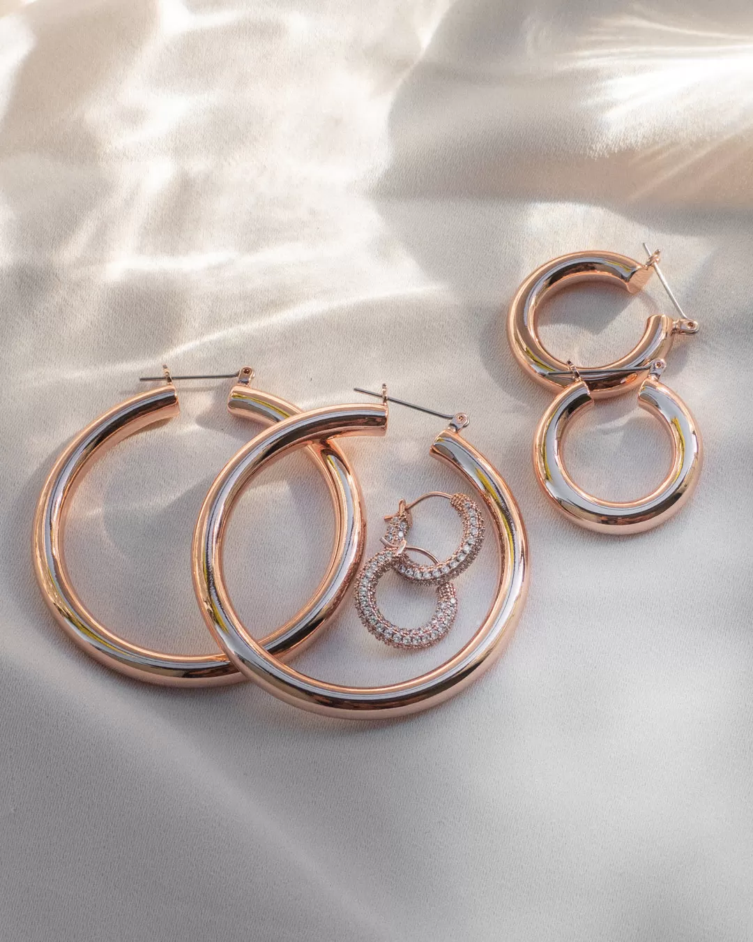 Baby Amalfi Tube Hoops- Rose Gold