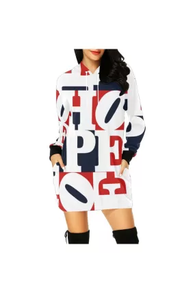 Big Hope All Over Print Hoodie Mini Dress