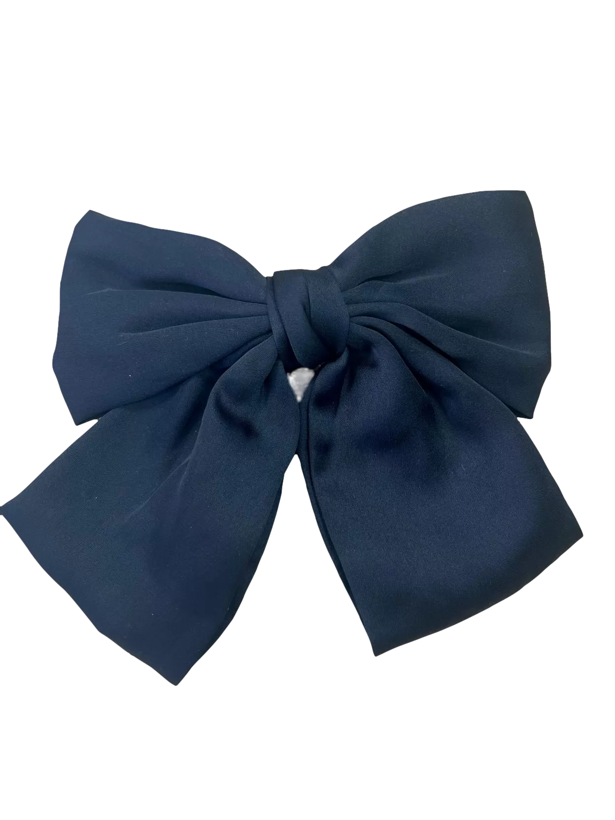 Black Handmade Satin Oversized Bow Hair Clip One Size