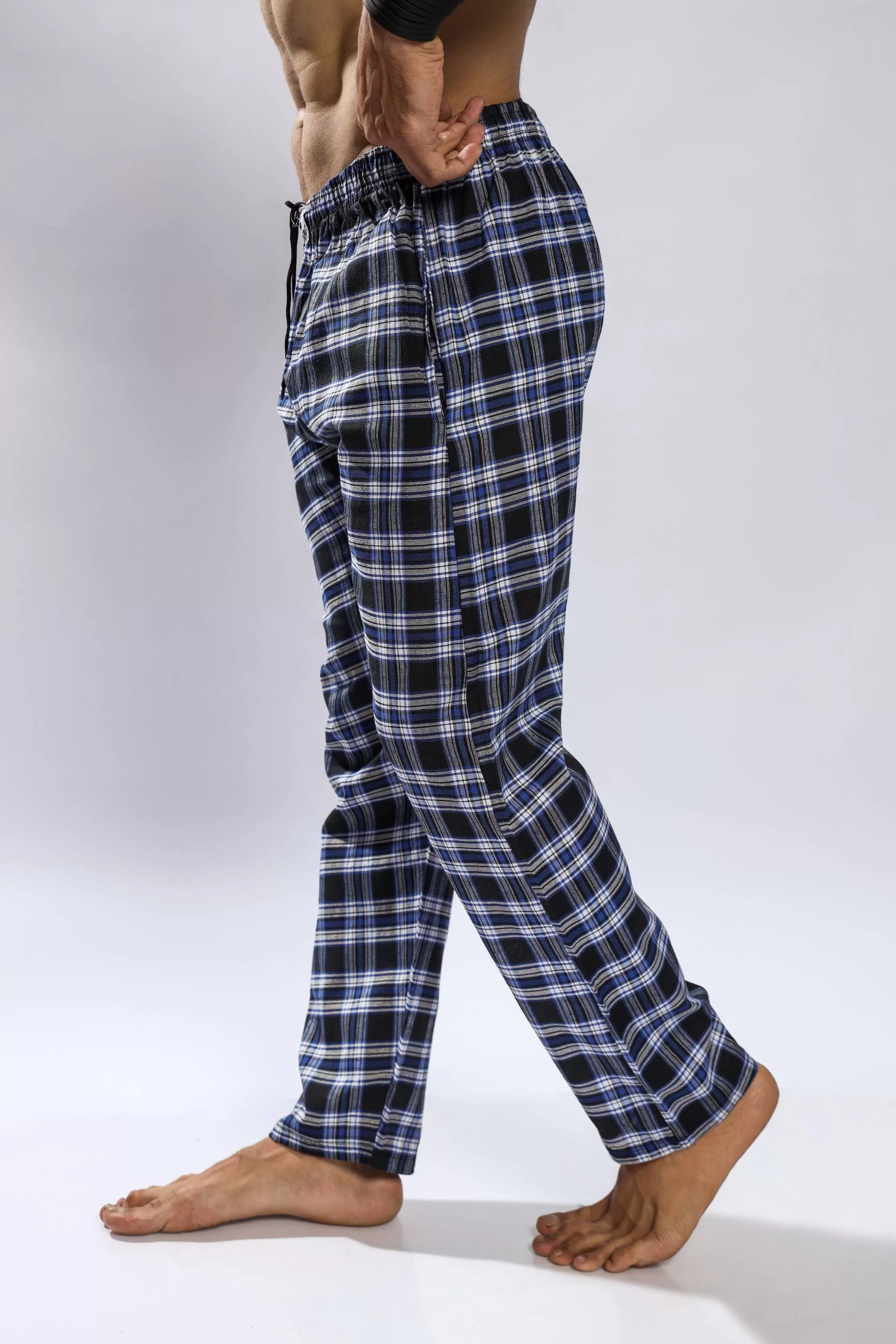 Blue & Black Check Pajama - Unisex