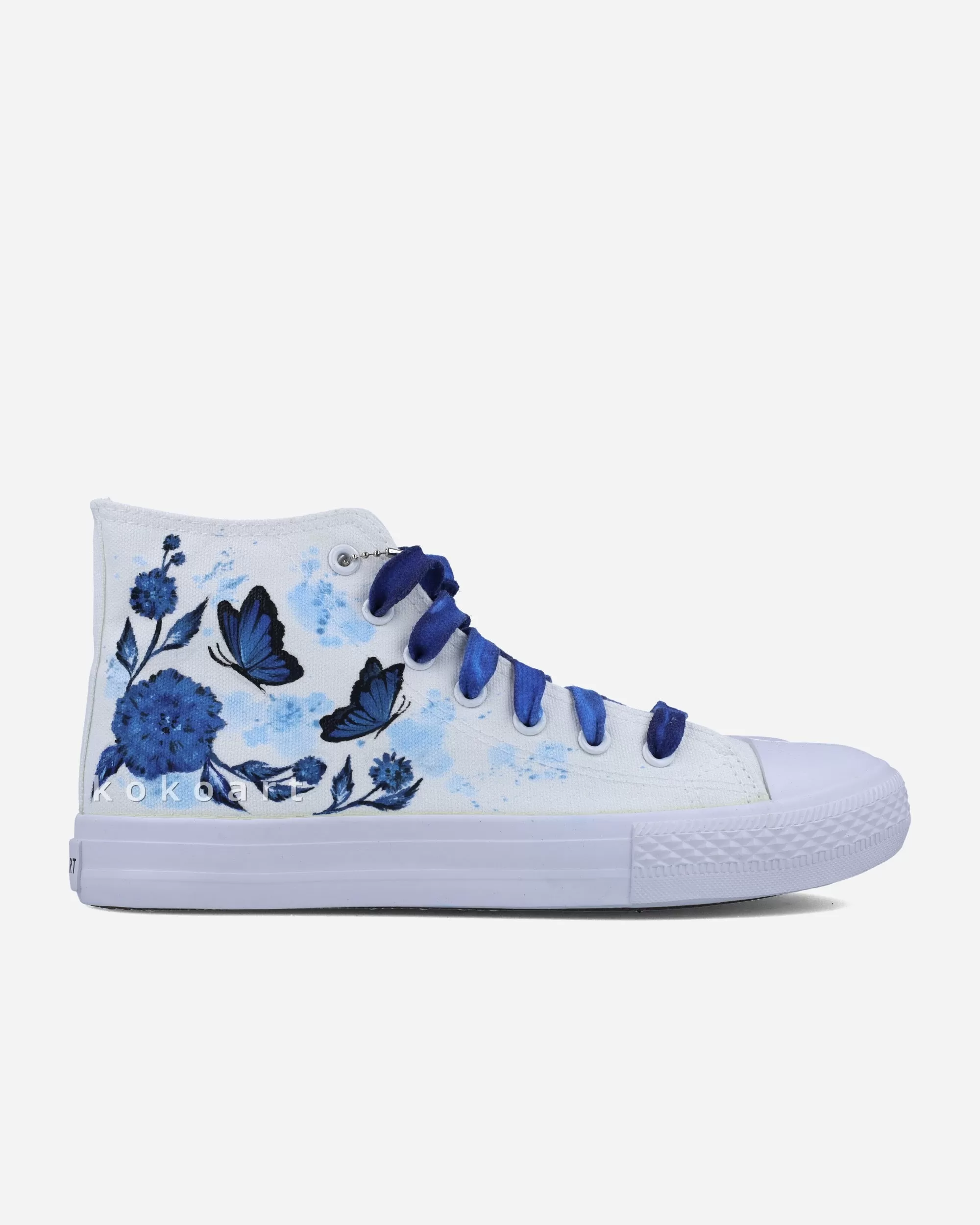 Blue Butterflies Hand Painted Shoes