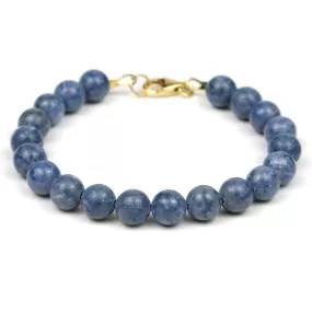 Blue Coral Bracelet with Gold Filled Trigger Clasp