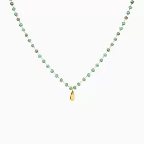 Blue Green Bead Necklace