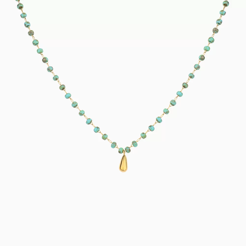 Blue Green Bead Necklace