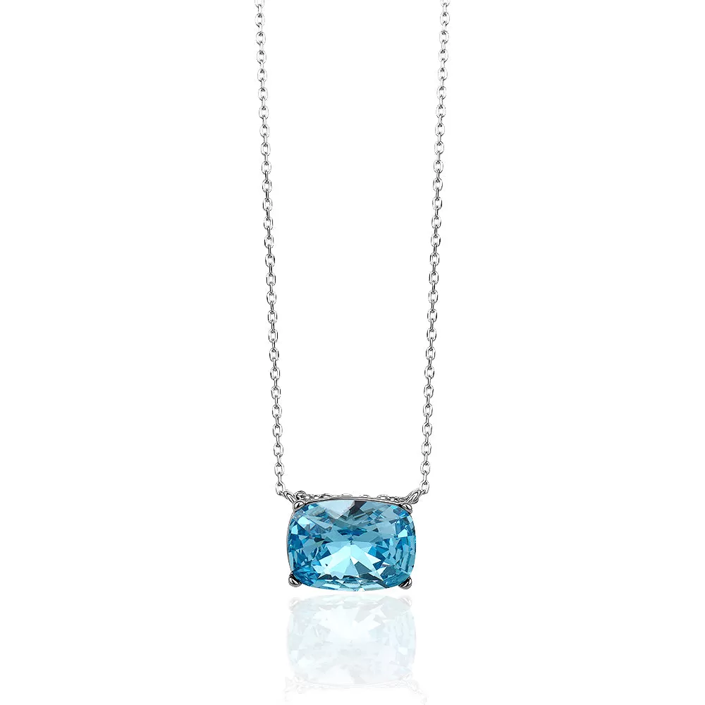 BLUE TOPAZ AUSTRIAN CRYSTAL PENDANT