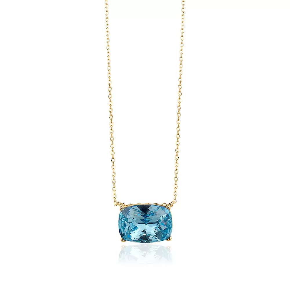 BLUE TOPAZ AUSTRIAN CRYSTAL PENDANT