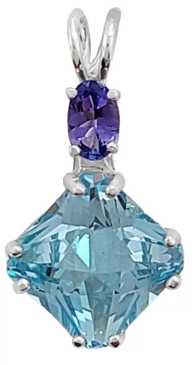 Blue Topaz Mini Magician Stone? with Oval Cut Tanzanite