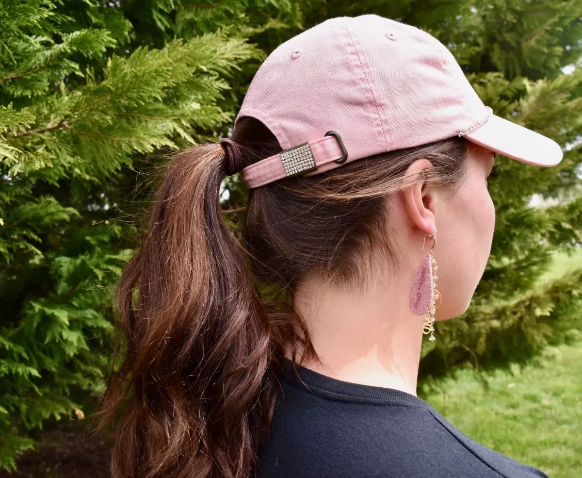 Blush Hat with Pink Chain