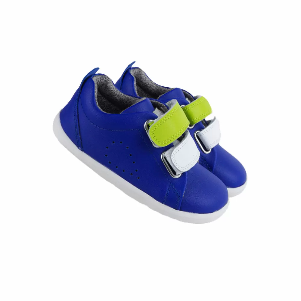 Bobux Step Up Grass Court Switch Blueberry (Lime   White) Trainer