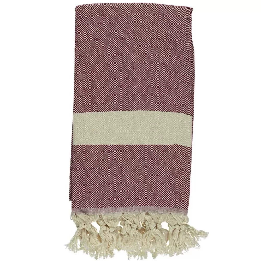 Burgundy Bamboo & Cotton Turkish Towel