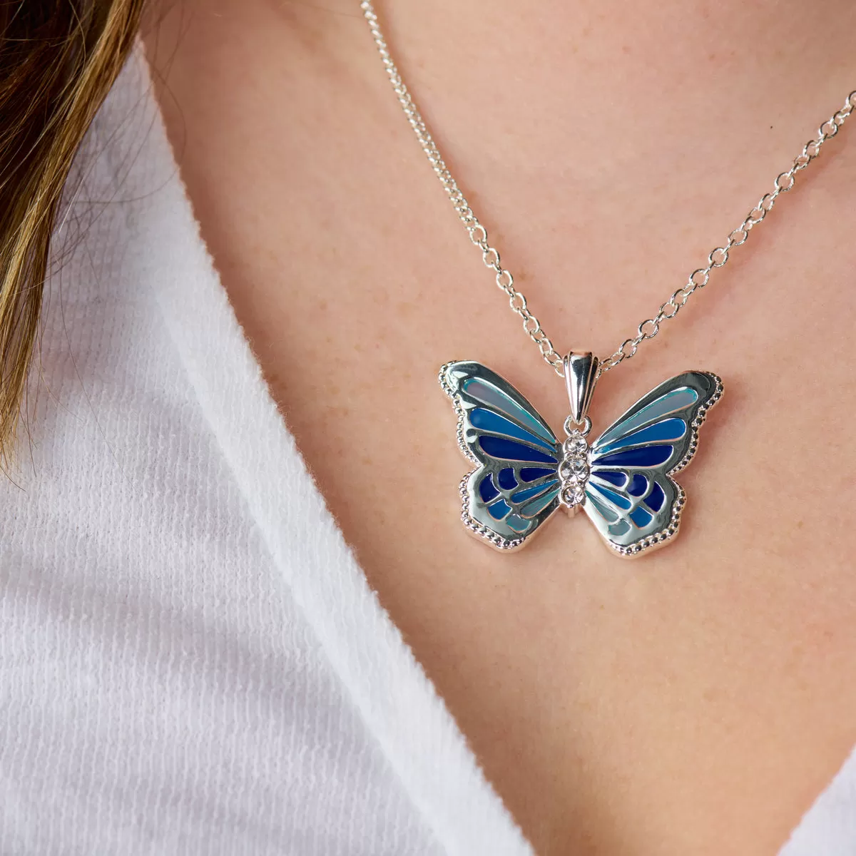 Butterfly Crystal Statement Necklace, Adjustable